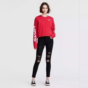 Levi's 711 Distressed Skinny Jeans